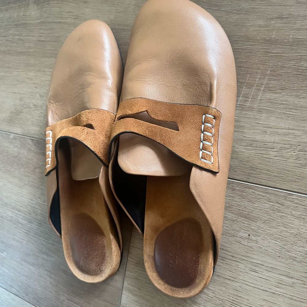 Rag & Bone Ansley Loafer Mule in Cinnamon Leather size 37.5 (US 7.5) - Picture 3 of 10
